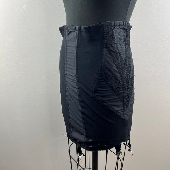 RAGO New York Open Black Bottom Girdle Corset Nylon Stretch Side Zipper Large 30 - Picture 2 of 8